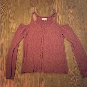 Open shoulder sweater